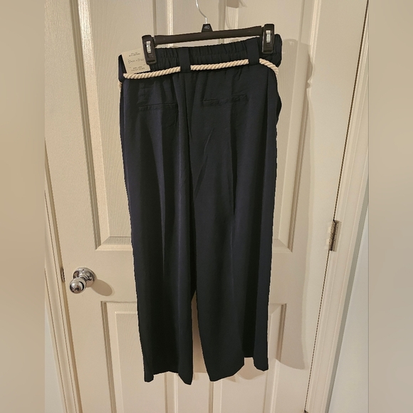 Haven and Blair NWT Navy Pull On Wide Leg Cropped Size L - Picture 5 of 8